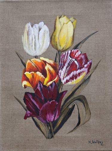 Original Fine Art Floral Paintings by Magdalena Nałęcz