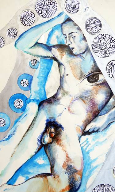 Original Figurative Nude Drawings by René Capone