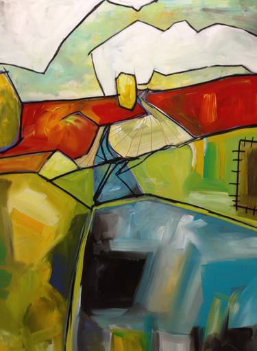 Original Abstract Landscape Paintings by Rachael Van Dyke