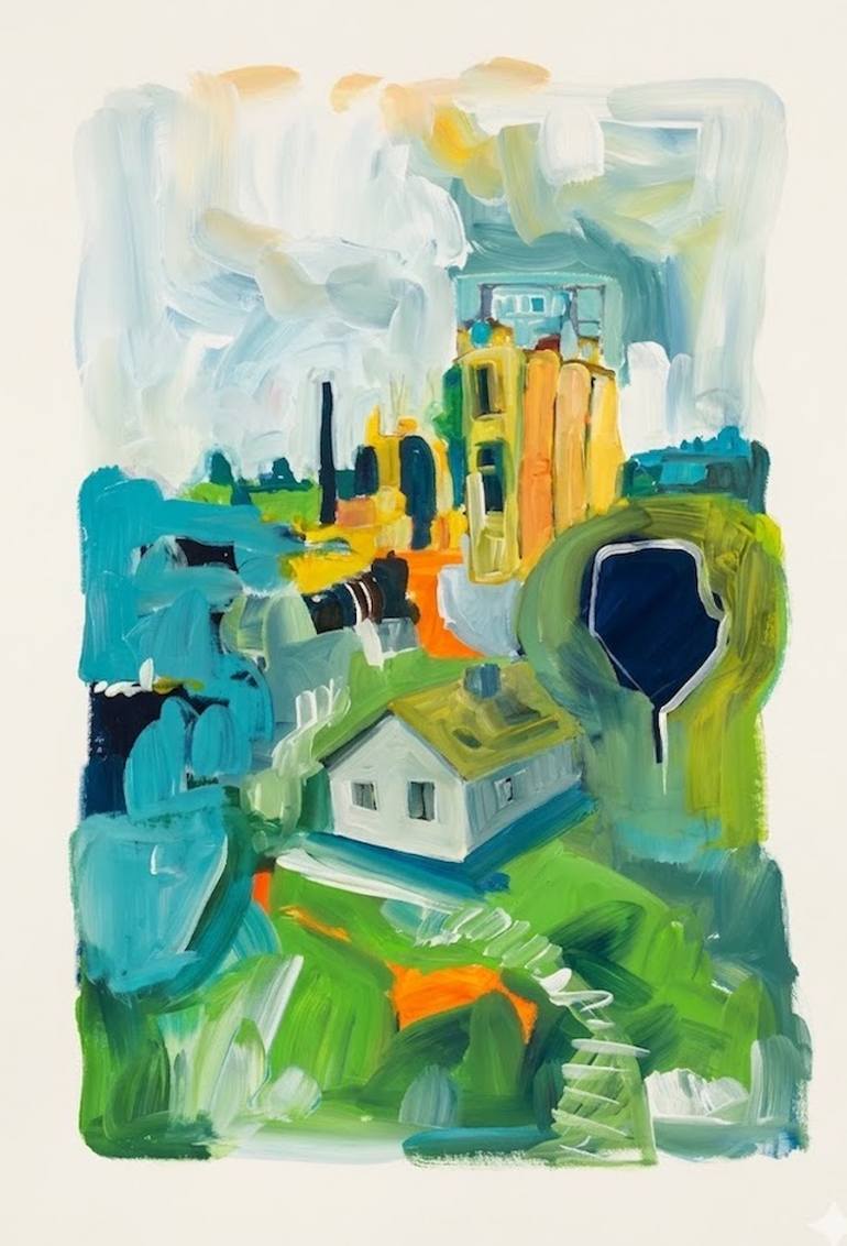 Original Impressionism Abstract Painting by Rachael Van Dyke