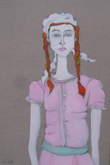 Self-portrait pink dress with polka dot scarf thumb