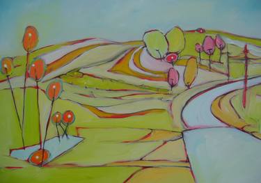 Original Abstract Landscape Paintings by Rachael Van Dyke