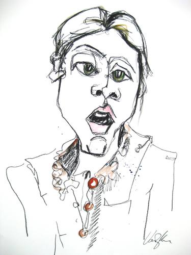 Original Abstract Portrait Drawings by Rachael Van Dyke