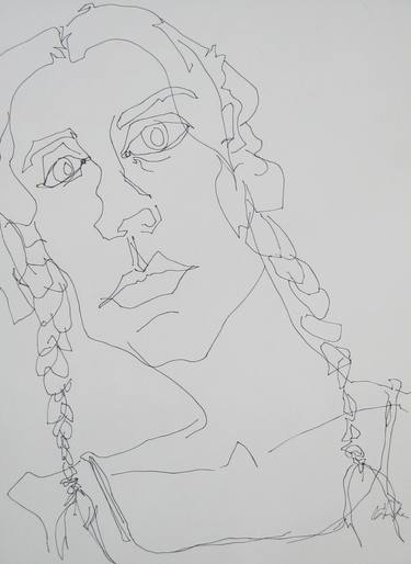 self-portrait with slanted braids thumb