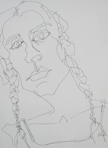 Original Abstract Portrait Drawings by Rachael Van Dyke