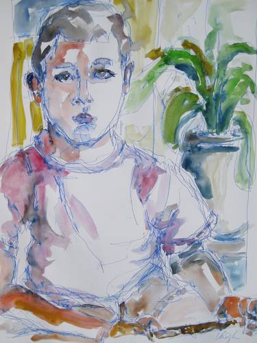 Original Abstract Portrait Drawings by Rachael Van Dyke