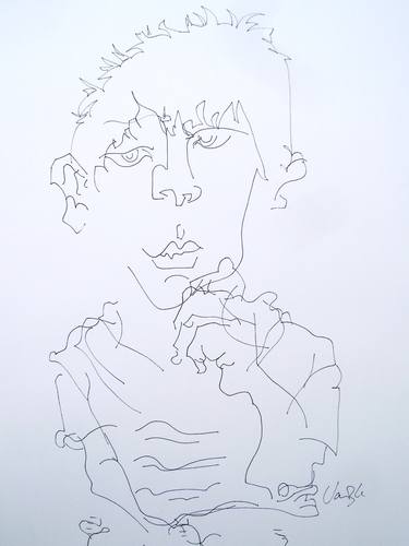 Original Modern Portrait Drawings by Rachael Van Dyke