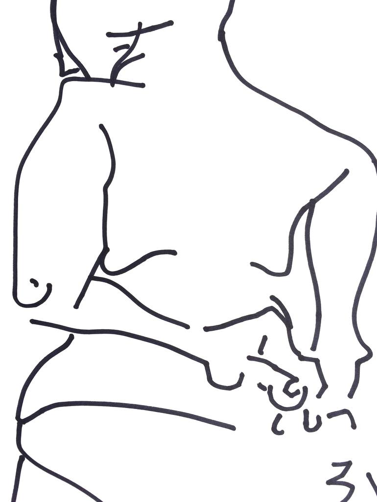 Original Abstract Nude Drawing by Rachael Van Dyke