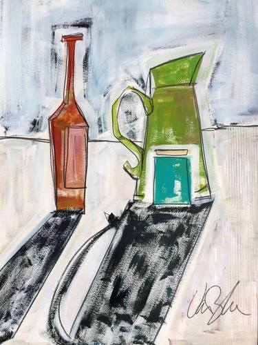 Original Abstract Still Life Drawings by Rachael Van Dyke