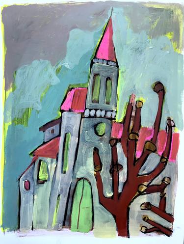 Original Abstract Architecture Paintings by Rachael Van Dyke