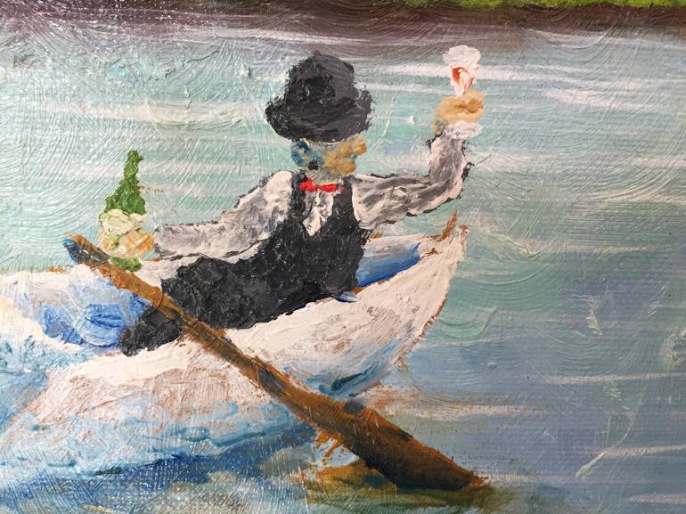 Original Abstract Boat Painting by John P Fleenor