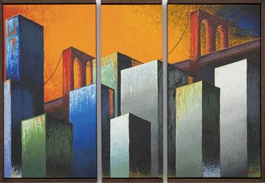 Print of Abstract Cities Paintings by John P Fleenor