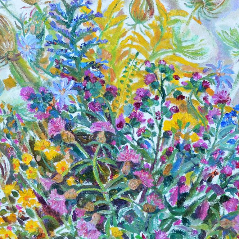 Original Impressionism Floral Painting by Halyna Barannikova