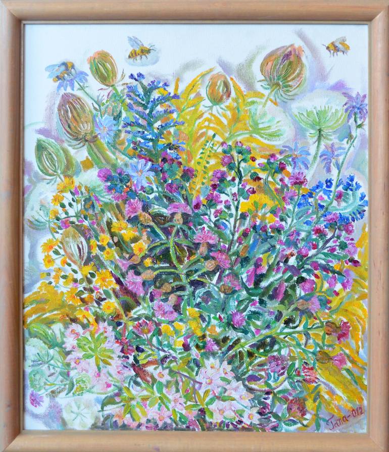 Original Impressionism Floral Painting by Halyna Barannikova