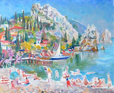 Original Figurative Beach Paintings by Halyna Barannikova