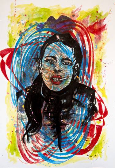 Print of Abstract Portrait Mixed Media by Jakub DK