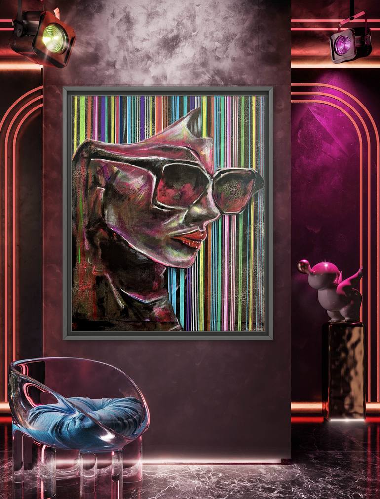 Original Abstract Portrait Painting by Jakub Dk