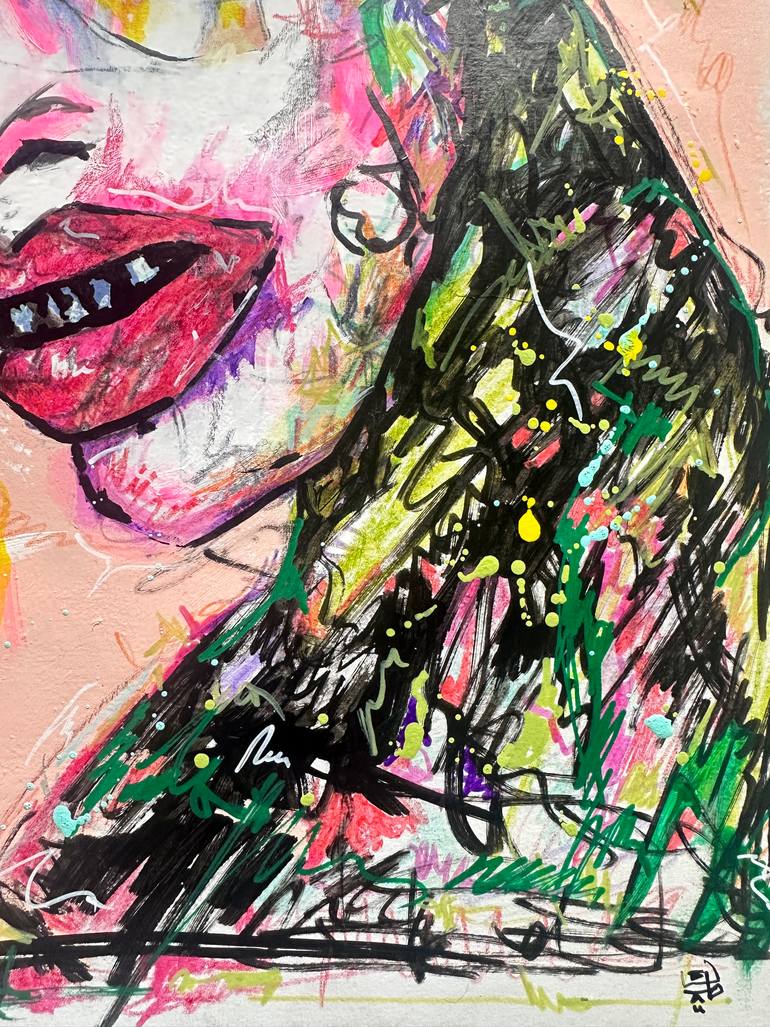 Original Abstract Expressionism People Painting by Jakub Dk