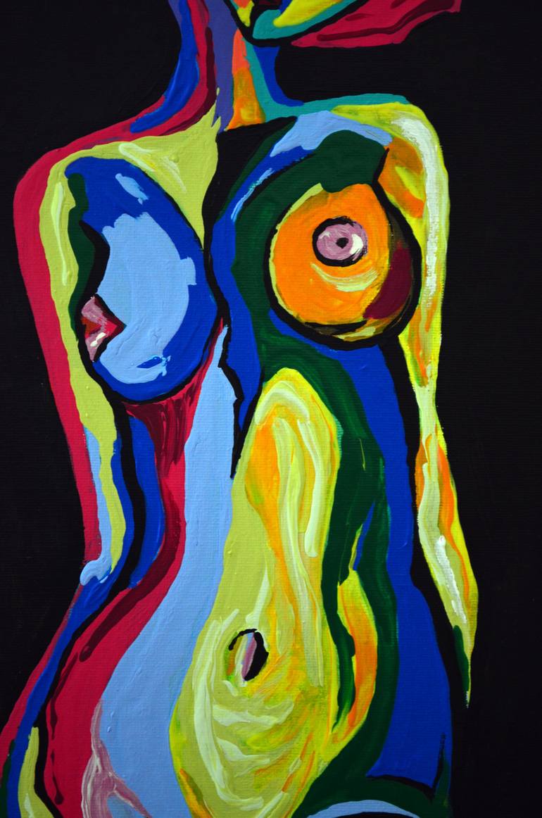 Original Abstract Nude Painting by Jakub DK