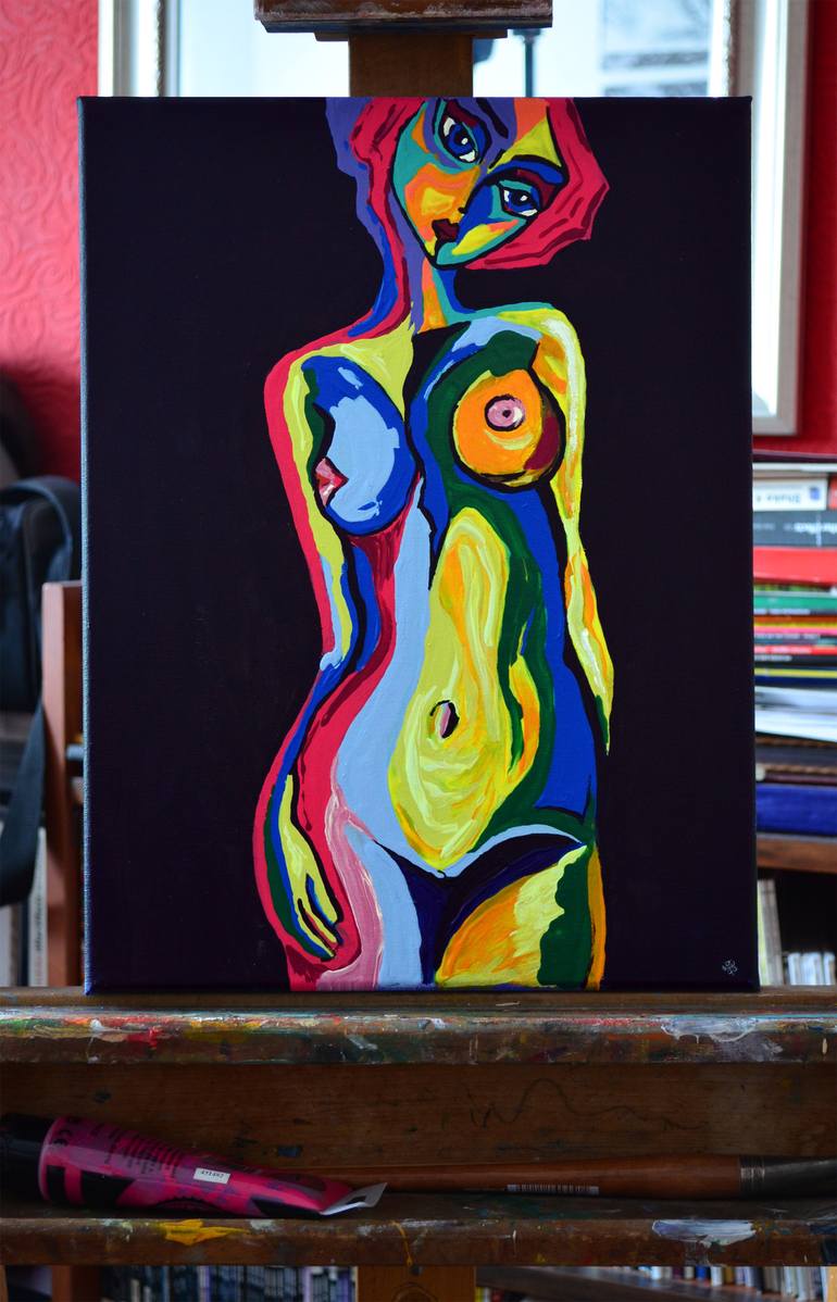 Original Abstract Nude Painting by Jakub DK