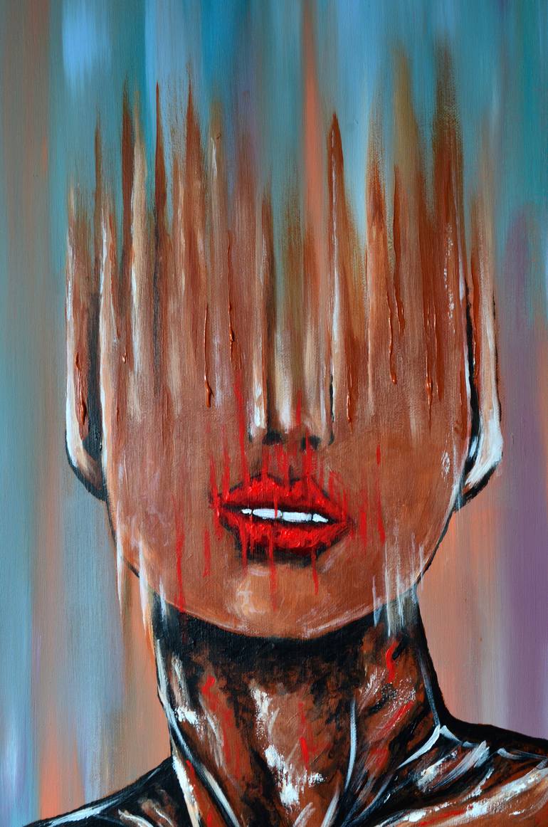 Original Abstract Portrait Painting by Jakub Dk