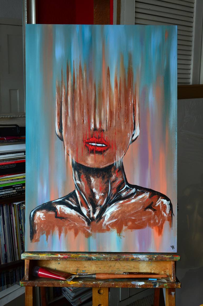 Original Abstract Portrait Painting by Jakub Dk