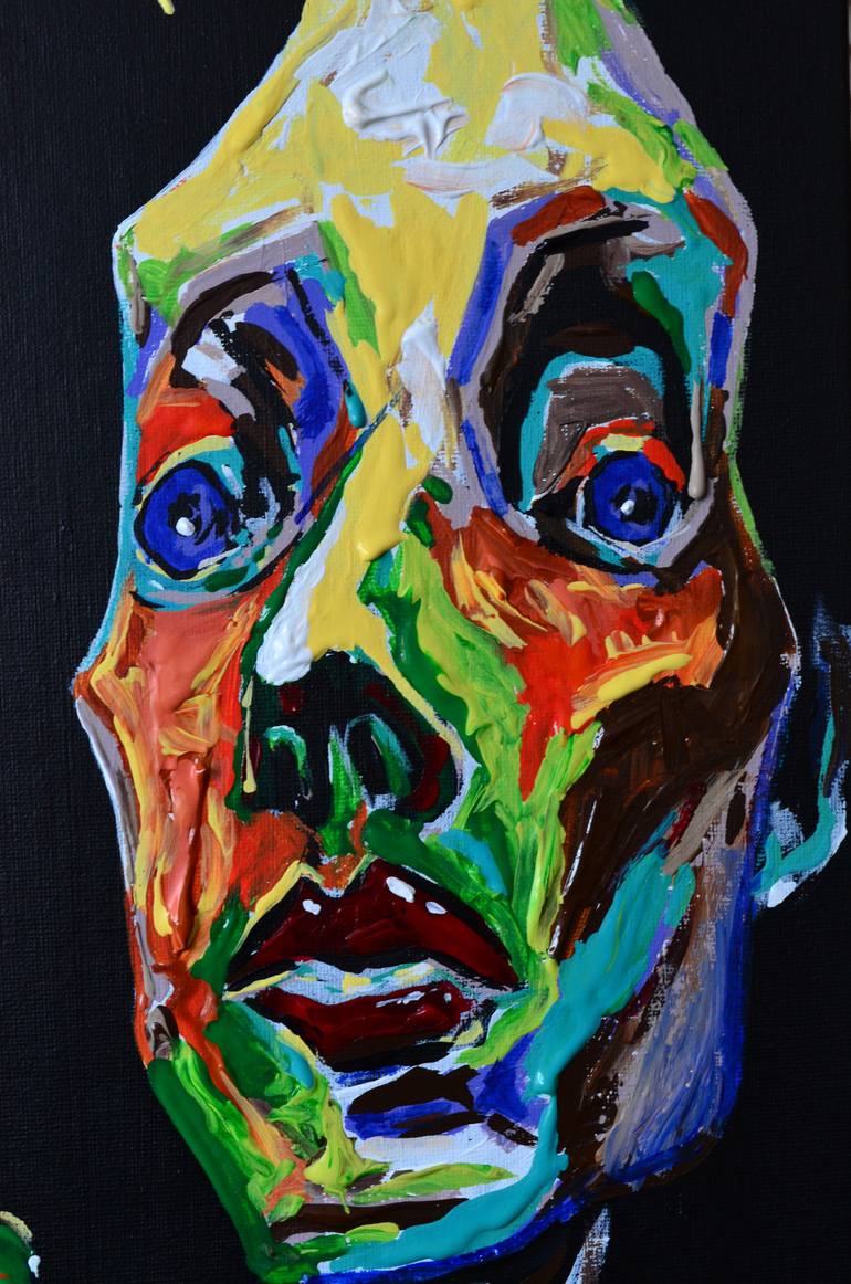 Original Abstract Portrait Painting by Jakub Dk