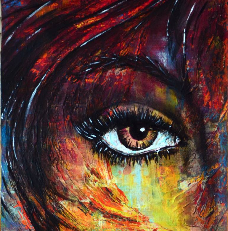 Original Abstract Portrait Painting by Jakub DK