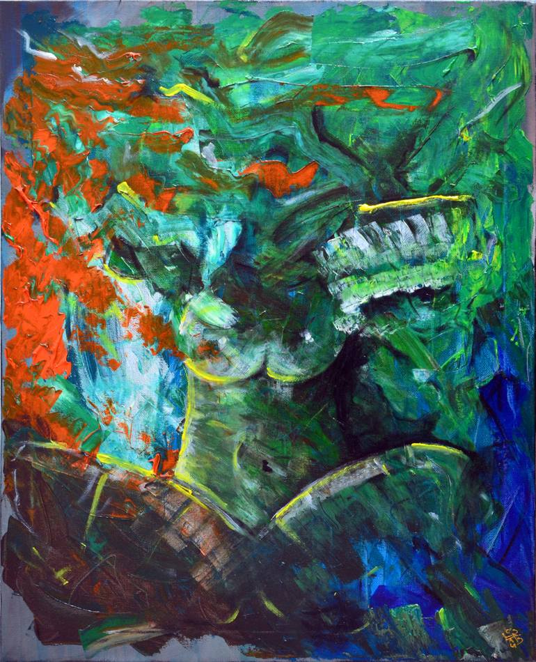 Green Body on sale Canvas Painting