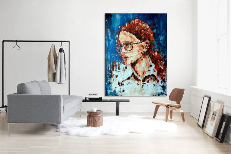 Original Abstract Portrait Painting by Jakub DK