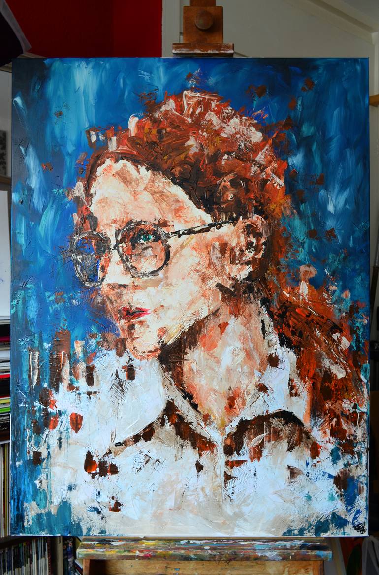 Original Abstract Portrait Painting by Jakub DK