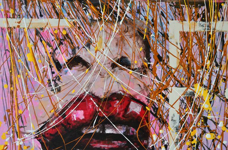 Original Abstract Portrait Painting by Jakub Dk