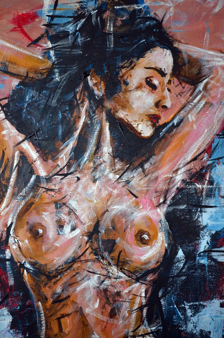 Original Portraiture Nude Painting by Jakub DK