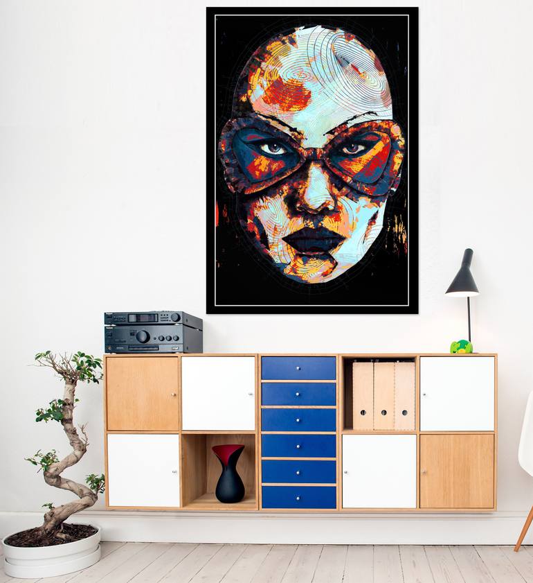 Original Abstract Portrait Mixed Media by Jakub DK