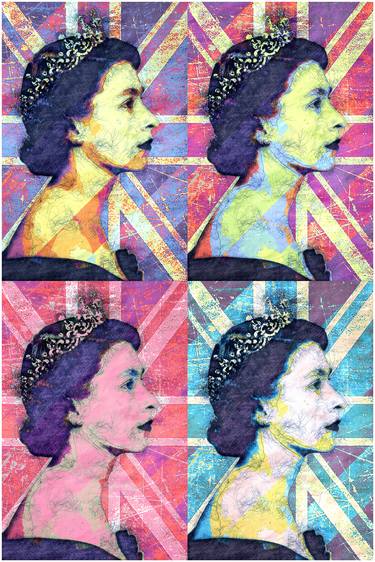 Queen Elizabeth II Inspired Andy Warhol - Pop Art Modern Poster No: 5 - Limited Edition of 50 thumb