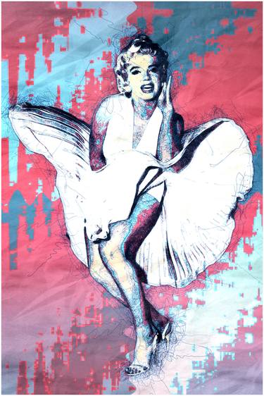 Marilyn Monroe Inspired Andy Warhol Style - Pop Art Modern Poster Stylised Art No:5 - Limited Edition of 50 thumb