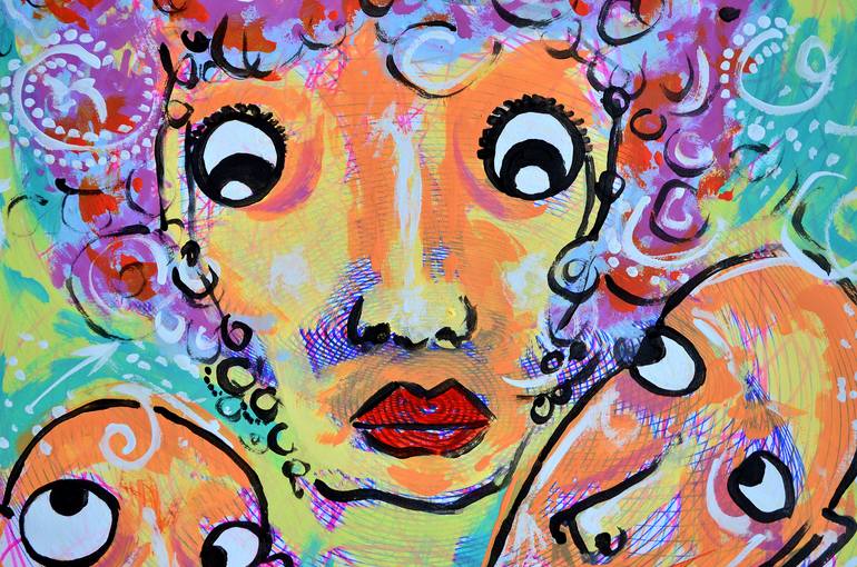 Original Abstract Expressionism People Painting by Jakub Dk