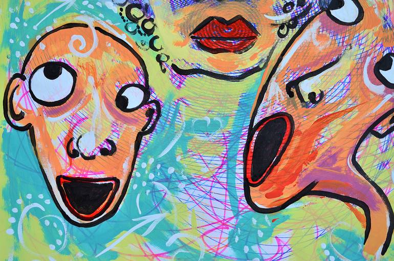 Original Abstract Expressionism People Painting by Jakub Dk