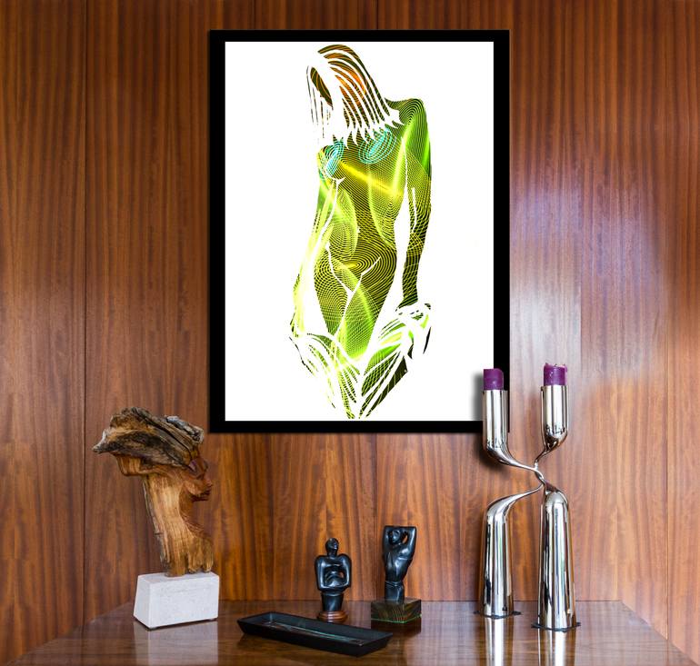 Original Abstract Nude Mixed Media by Jakub Dk