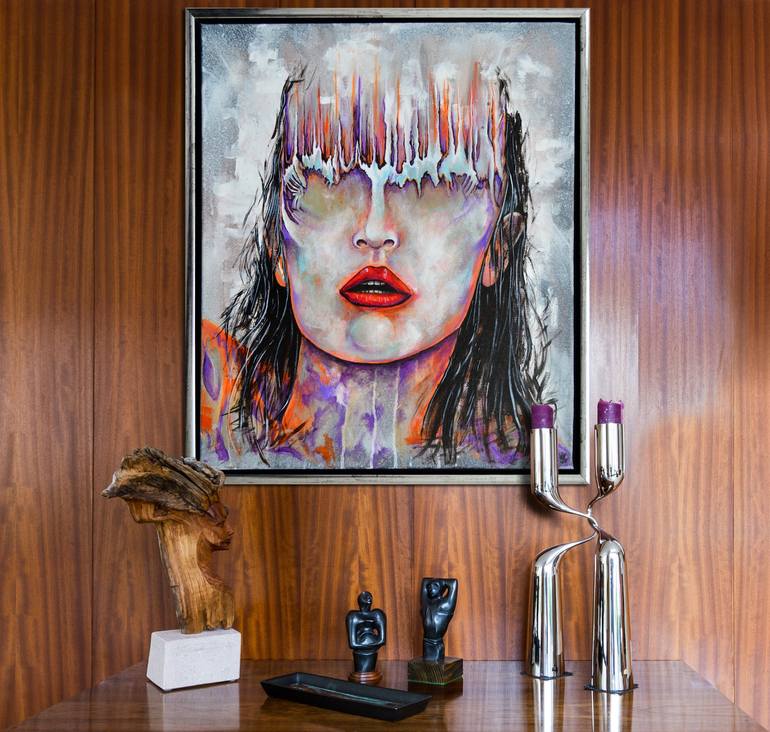 Original Abstract Expressionism Portrait Painting by Jakub DK