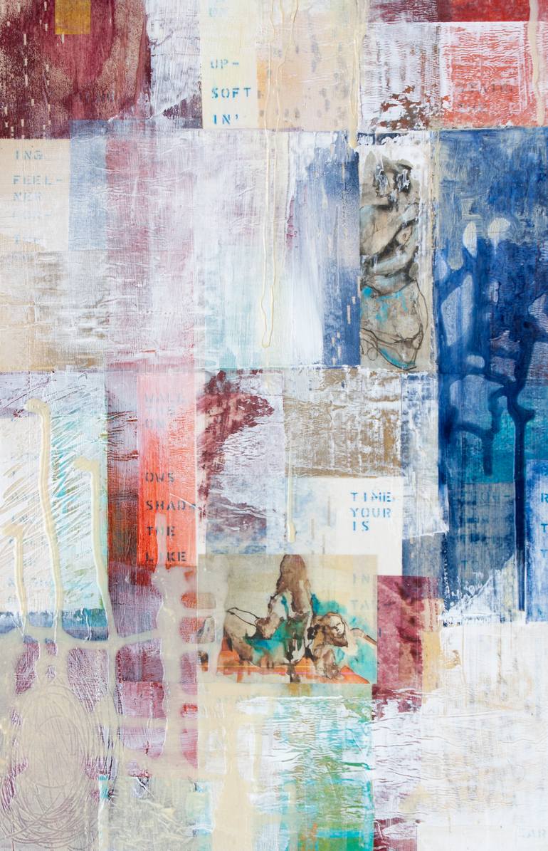 Original Expressionism Abstract Collage by Kathy Leader