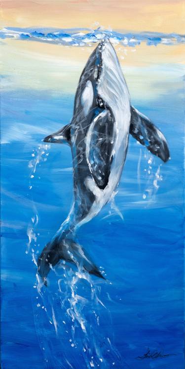 Orca Watercolor Painting Print by Slaveika Aladjova Art 