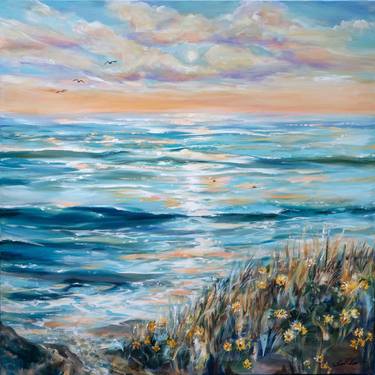 Print of Impressionism Seascape Paintings by Linda Olsen