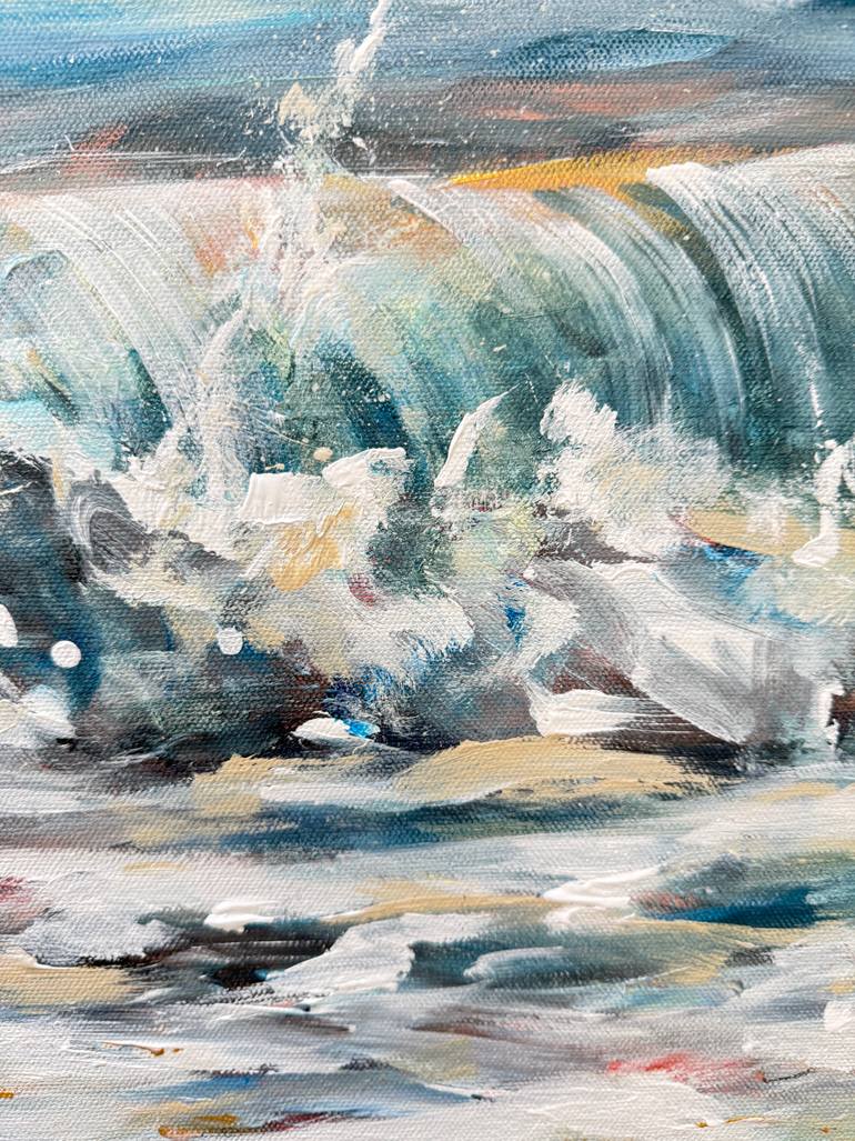 Original Impressionism Beach Painting by Linda Olsen