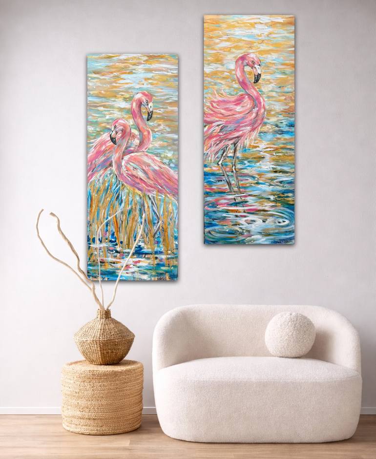 Original Impressionism Animal Painting by Linda Olsen
