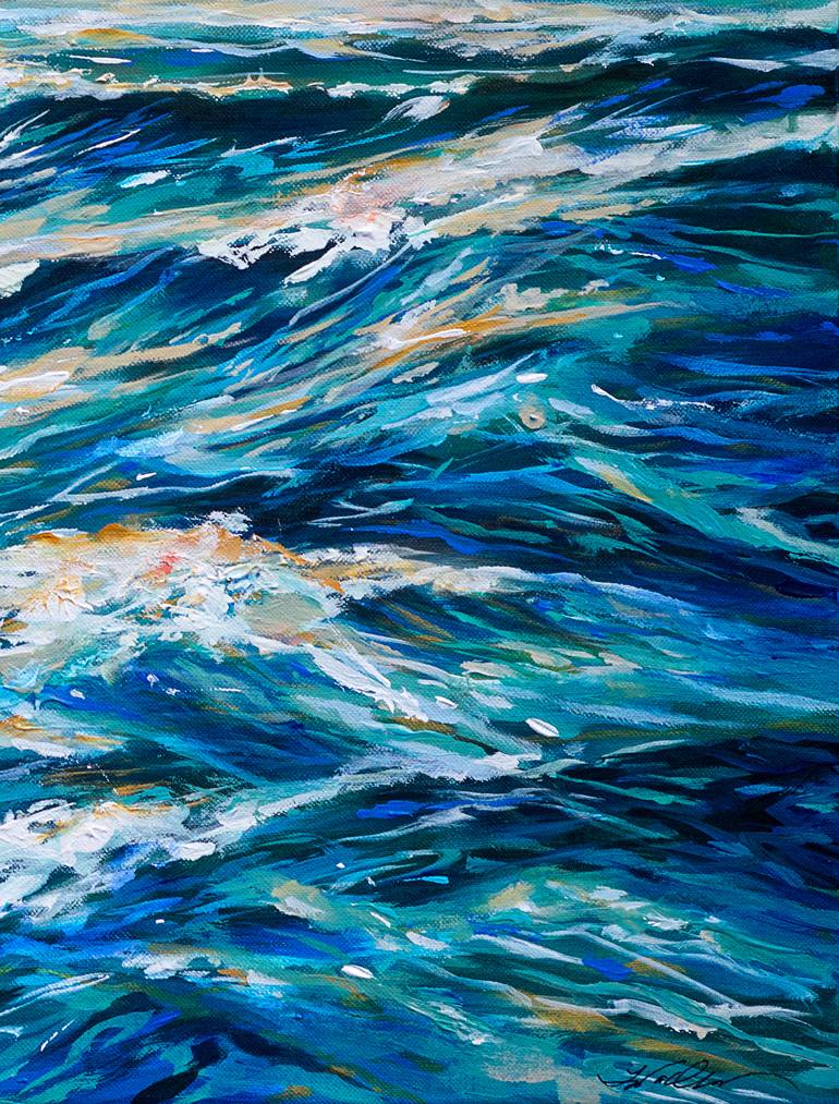 Original Expressionism Seascape Painting by Linda Olsen