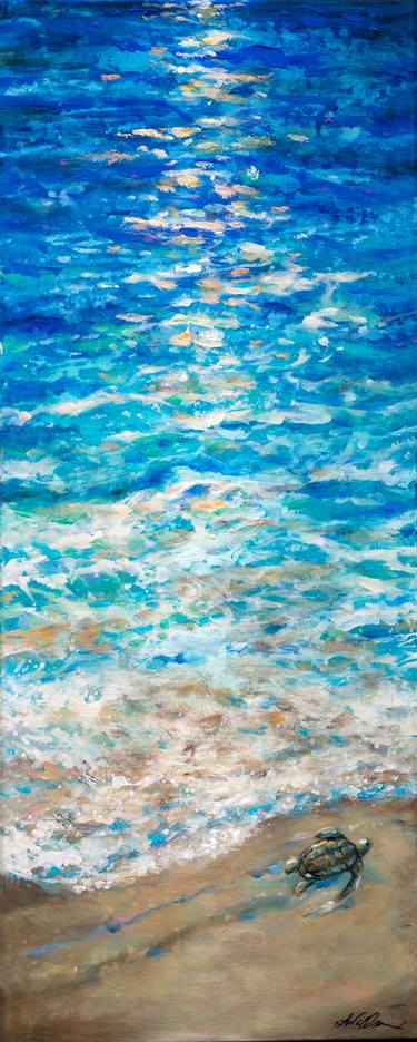 Original Expressionism Beach Paintings by Linda Olsen