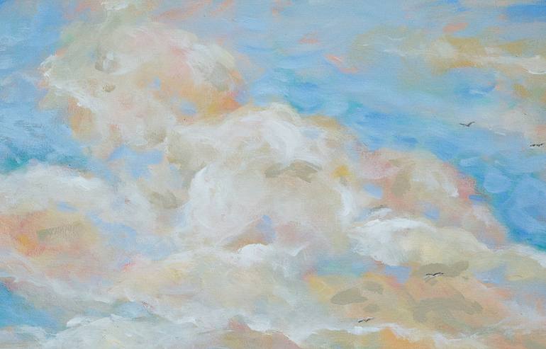 Original Expressionism Beach Painting by Linda Olsen