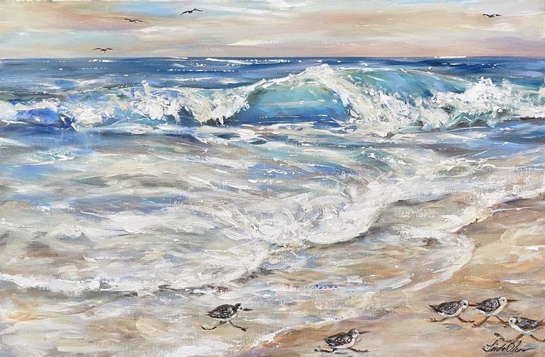 Original Expressionism Beach Paintings by Linda Olsen