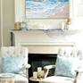 Sometimes when the tide is high, the waves break closer to shore. Nice beach painting for coastal decor.